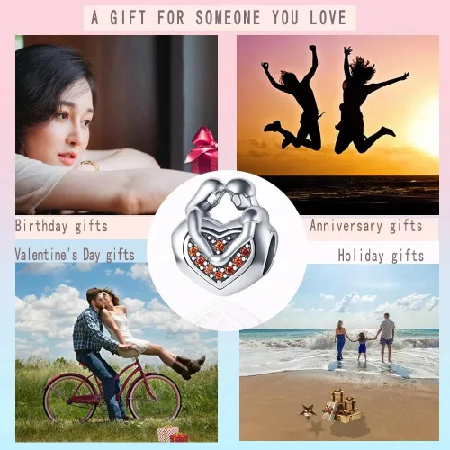 Vista 5 de Abalorios de plata de ley 925 para pulseras Pandora, regalos de joyería para mujer y niña.