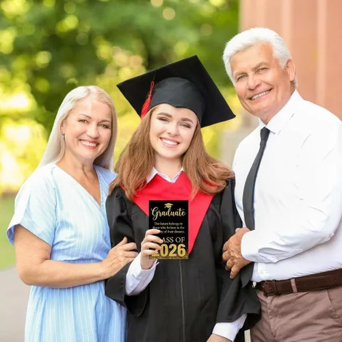 Vista 5 de D24TIME Tarjetas de graduación de clase de 2026 para él y ella, regalo de graduación feliz para hijo, hija, graduados de la escuela secundaria