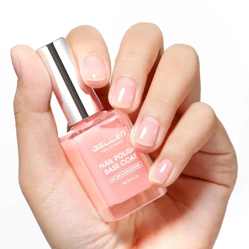Vista 11 de GELLEN Esmalte de uñas transparente para capa final, esmalte de uñas brillante y regular, fórmula de calcio fortalece las uñas, secado rápido al