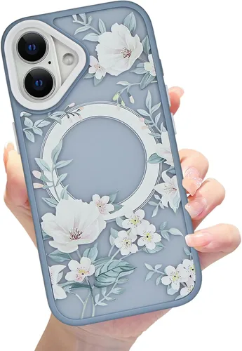 Vista 30 de Compatible con el teléfono 13 Pro - Funda magnética mate translúcida, de lujo, a prueba de golpes, magnética y con bonito patrón de flores, carcasa