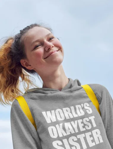 Vista 4 de World's Okayest Sister Sweatshirts Hoodie Sibling Gifts Sisters Women Hoodies