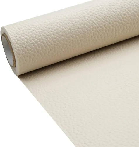 Vista 16 de Tela de cuero de imitación de textura litchi azul bebé PU 11.8x53.14 pulgadas (30x135 cm) de 1.13 mm de espesor para tapicería, manualidades