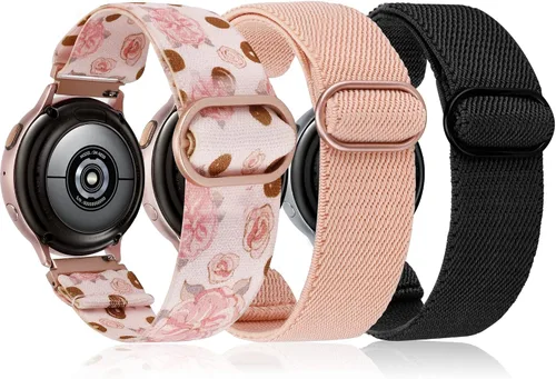 Vista 16 de TOYOUTHS Correa elástica de nylon de 20mm compatible con Samsung Galaxy Watch 7/6/5/4/FE/Active 2 de 40mm 44mm/Watch 6 Classic de 43/47mm/Watch 5