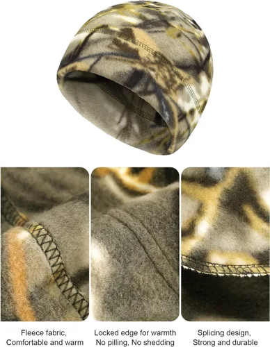 Vista 4 de 4 gorras de calavera para hombre, gorro de forro polar suave, grueso, resistente al viento, para exteriores, para mujer