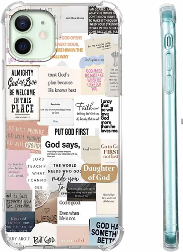 Vista 75 de Funda para Celular con Versículos de la Biblia, Colocación de Citas Cristianas de Jesús, Diseño Collage, Funda Protectora Suave de TPU de Moda