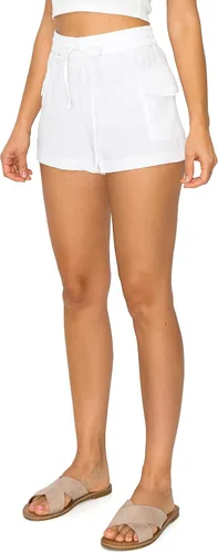 Vista 2 de Cali1850 Women's Casual Linen Shorts - Oceanside Elastic Waist Beach Pants with Pockets