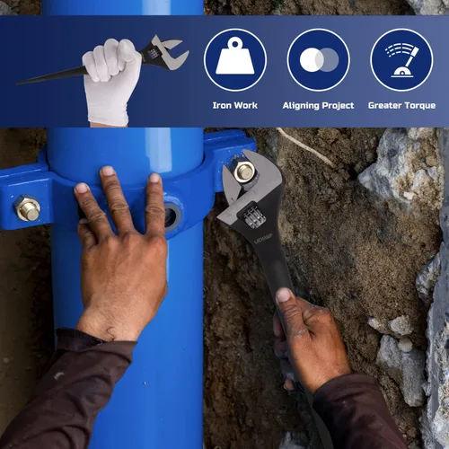 Vista 7 de Lichamp - Llave de mandíbula ajustable de 12 pulgadas para construcción