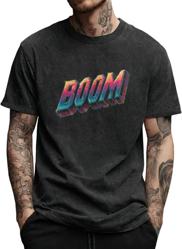 Vista 25 de domirica Camisetas gráficas para hombre, 100 % algodón lavado, manga corta, cuello redondo, Y2K, tallas grandes y altas, camisetas de verano 2026
