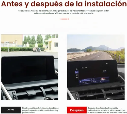 Vista 5 de INTGET Alfombrilla para salpicadero para Lexus NX300 NX300h NX200 Accesorios 2018 2019 2020 2021 Premium Personalizada Interior Antideslizante
