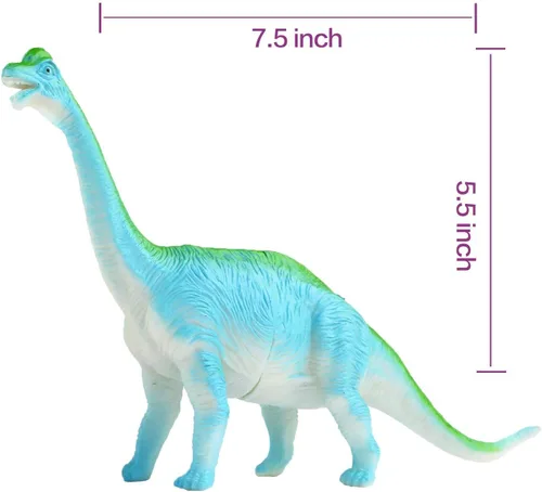 Vista 6 de Yeonha Toys, Playset Jumbo Dinosaur de juguete, figura de dinosaurio 7 pulgadas (12 unidades), Material Seguro, Dinosaurio realista variado, Juego