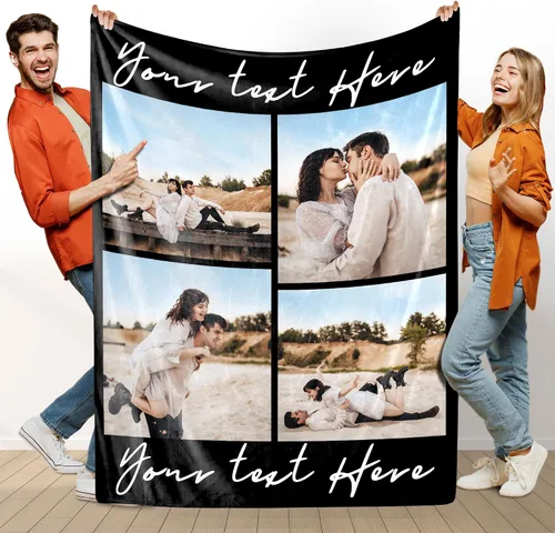 Vista 19 de Manta personalizada con foto, manta de collage personalizada con tu propia imagen, fabricada en Estados Unidos, regalo para ella, él, mujeres