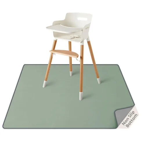 Vista 11 de Blissful Diary - Alfombrilla para debajo de la silla alta, 50.4 x 50.4 pulgadas, lavable, antideslizante, protectora contra salpicaduras, rosa claro
