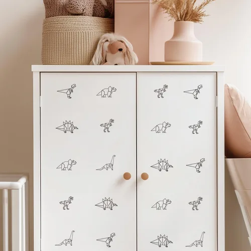 Vista 6 de Calcomanías de pared de dinosaurio, calcomanías de animales para dormitorio, decoración extraíble, cuarto de bebé, habitación de los niños, murales
