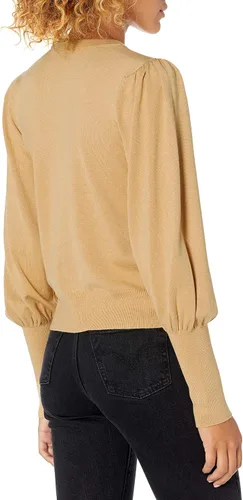 Vista 2 de The Drop Vivienne - Suéter de cuello redondo con hombros acolchados para mujer