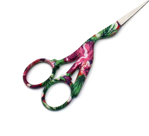 Vista 2 de Tijeras de bordado de cigüeña, tijeras de coser de 4.5 pulgadas, afiladas para manualidades, trabajos de arte, roscado, costura, diseño de acero