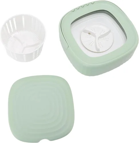 Vista 5 de Mini lavadora plegable, lavado a mano de simulación 100240V mini lavadora portátil 6L ahorro de espacio auto para ropa interior (enchufe de EE. UU.)