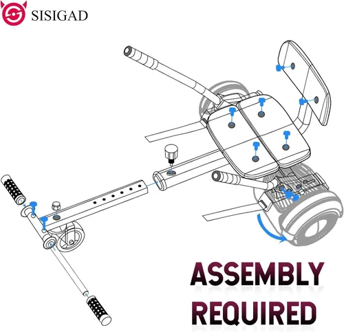 Vista 7 de SISIGAD Scooter Seat Attachment, 6.5'' Self Balancing Scooters Go Kart with Bluetooth and LED Lights