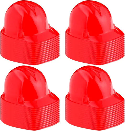 Vista 11 de Sumind Paquete de 48 sombreros de fiesta de construcción para niños, casco de plástico para trabajadores, juguete a granel para niños de 3 a 8 años