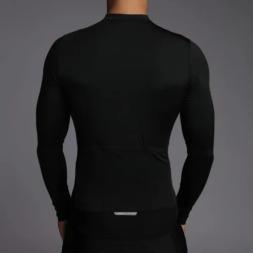 Vista 5 de Camiseta de ciclismo de manga larga para hombre, con bolsillo con cremallera, ligera, Aero Race Fit Pro Road Bike, UPF 50+