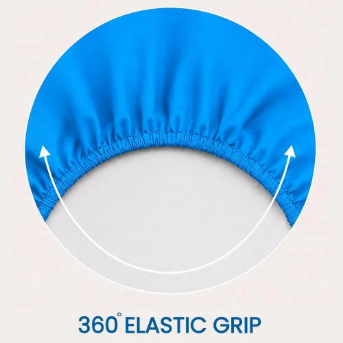 Vista 100 de Sábana bajera ajustable de lujo suave de 600 hilos, 100% algodón egipcio, sábana bajera ajustable individual con elástico alrededor, se adapta a