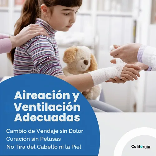 Vista 9 de California Basics Paquete de 12 rollos de vendaje de gasa con cinta, 2 pulgadas x 4 yardas, envoltura suave, elástica y transpirable para el cuidado