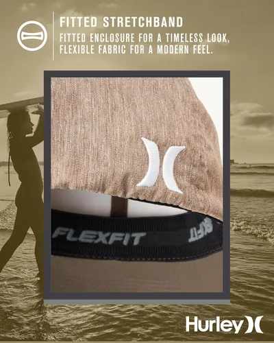 Vista 5 de Hurley Gorra de béisbol para hombre Flexfit Curve Bill Fitted Trucker Hat para hombre (S-XL)