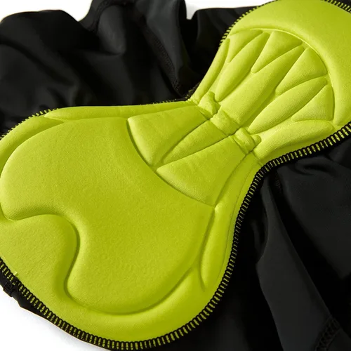 Vista 6 de KID1234 Pantalones de ciclismo para niños, pantalones cortos acolchados 3D, pantalones cortos de ciclismo para niñas, pantalones cortos negros