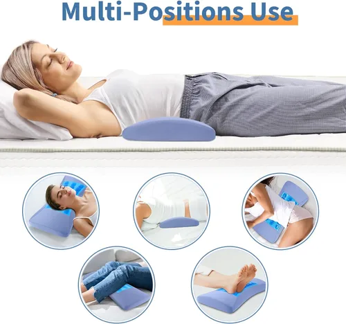 Vista 3 de Almohada de Soporte Lumbar para Cama para Aliviar el Dolor de Espalda Baja con Gel Refrescante: Almohada de Ciática de Espalda Baja