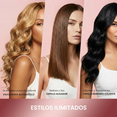 Vista 7 de [Usado] MESCOMB Cepillo secador de pelo de doble voltaje, envoltura 5 en 1 con rizadores de envoltura automática, secado rápido, alisado