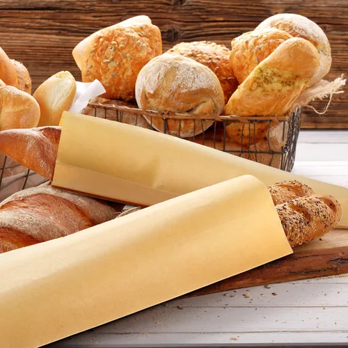Vista 6 de 5000 bolsas de almuerzo de papel kraft, bolsas desechables de pretzel, bolsas de papel kraft a prueba de aceite, fundas de cubiertos para utensilios