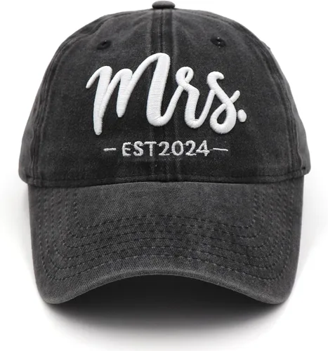 Vista 5 de Mr and Mrs Gifts 2024 Sombreros para hombres y mujeres, regalos de boda para recién casados, sombrero bordado 3D ajustable para parejas