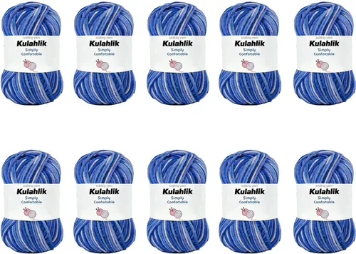 Vista 103 de 50g (1x50g) Hilo Acrílico para Crochet y Tejido, Hilo Degradado Colorido, 1 Rollo de Madejas, Hilo Acrílico Multicolor, Perfecto para Proyectos