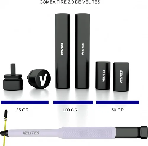 Vista 3 de Velites Cuerda de saltar con pesas ajustables (0.88 oz, 1.76 oz y 3.53 oz), compatible con cuerda de salto Fire 2.0 Competition, equipo perfecto