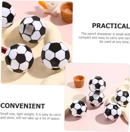 Vista 5 de Mini balón de fútbol, 20 unidades, sacapuntas de mano, mini balón de fútbol, sacapuntas de mano, sacapuntas, sacapuntas de lápices, suministros