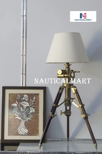 Vista 5 de Lámpara de mesa con trípode, decoración náutica, lámparas industriales (pantalla no incluida), lámpara de mesita de noche industrial