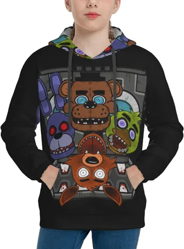 Vista 5 de Cartoon Fives Nights At Freddy Youth Hoodie 3d Printed Hooded Youth Pullover Boys And Girls Sweatshirt Sweater Long Sleeve