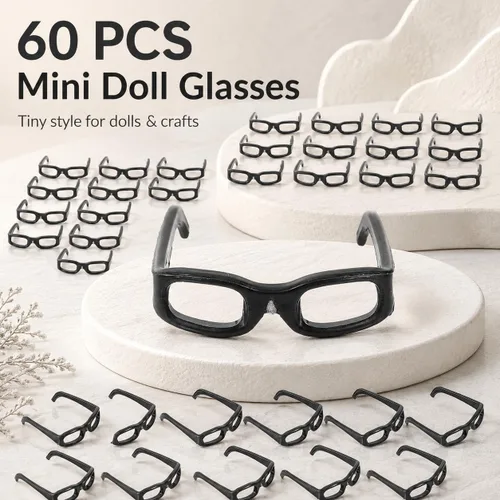 Vista 2 de Toddmomy Gafas de sol pequeñas de 1.18 pulgadas, accesorios de gafas de plástico para muñecas de 12 pulgadas, accesorios de manualidades