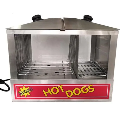 Vista 3 de FSE HDS-1300W/100 - Vaporizador y calentador de bollos para perros calientes con 100 perros calientes y capacidad de 48 bollos, carga superior, 18