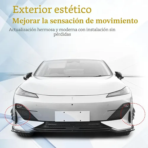 Vista 5 de Paquete de 6 aletas de coche, kit universal para parachoques delantero, divisor de labio, difusor anticolisión para el cuerpo, pegatinas decorativas