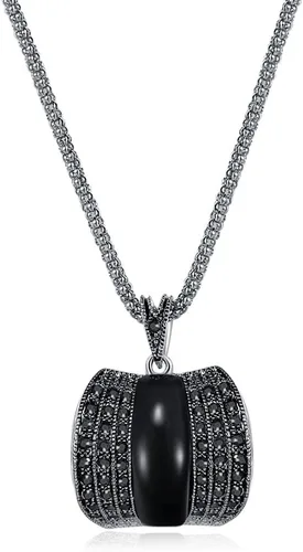 Vista 3 de Pendientes de collar de piedra geométrica de cristal negro verde vintage conjuntos de joyas de moda regalos de Navidad