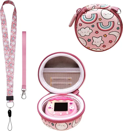 Vista 12 de LTGEM - Funda compatible con Tamagotchi Pix/Original/Nano X/Hello Kitty/Uni, funda protectora de almacenamiento para mascotas electrónicas con Rosa