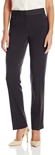 Vista 3 de Rafaella Women's Curvy Gabardine Slim Leg Stretch Dress Pant, 32-inch Inseam, Pull-on, with Pockets (Size 4-16)