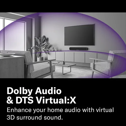 Vista 3 de Yamaha Audio SR-B20A Barra de sonido con subwoofers integrados y Bluetooth, negro