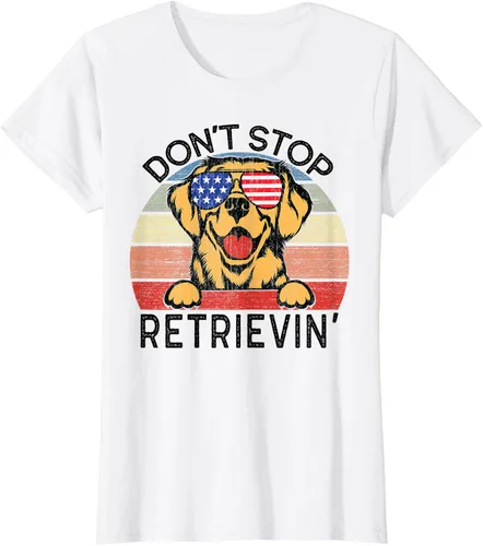 Vista 12 de Golden Retriever Dog Don't Stop Retrievin' Camiseta, Gris