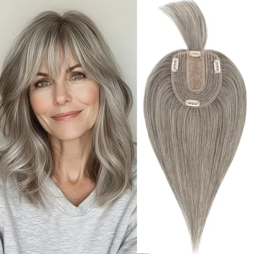 Vista 62 de Rich Choices Pelucas con topper de cabello para mujeres, cabello humano real 100% Remy, sin flequillo, para mujeres con adelgazamiento en la parte