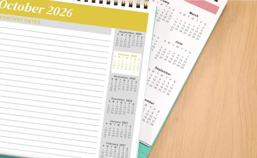 Vista 8 de Calendario de escritorio 2026-2027, calendario 2026-2027, julio de 2026 a diciembre de 2027, 9.8 x 8.3 pulgadas, calendario de escritorio con tapa