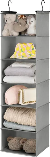 Vista 25 de GRANNY SAYS Organizador Colgante de 6 Estantes para Closet, Separable en 2 Paquetes de 3 Estantes Colgantes, Organizador Colgante para Dormitorio, 6