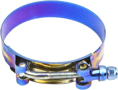 Vista 6 de Kyostar Abrazadera de manguera con perno en T ajustable de acero inoxidable titanio azul abrazadera diámetro guardabosques para 3 pulgadas