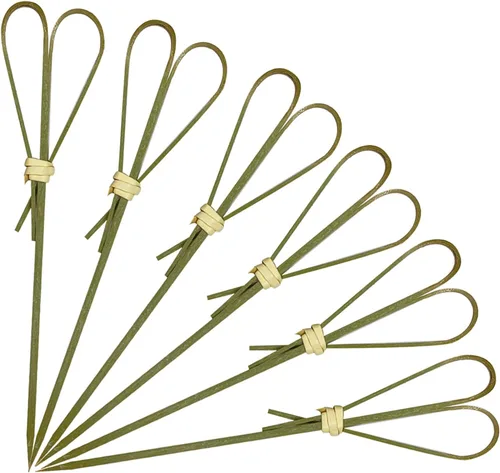 Vista 10 de 100 púas de cóctel de bambú para aperitivos, 4.7 pulgadas, color negro Fancy Toothpicks for Appetizers, Cocktail Toothpicks, Charcuterie
