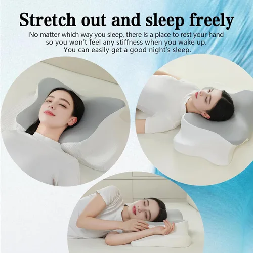 Vista 2 de Almohada cervical para el cuello, almohada cervical para aliviar el dolor de cuello, almohada cervical - Soporte de cuello y hombro, funda lavable